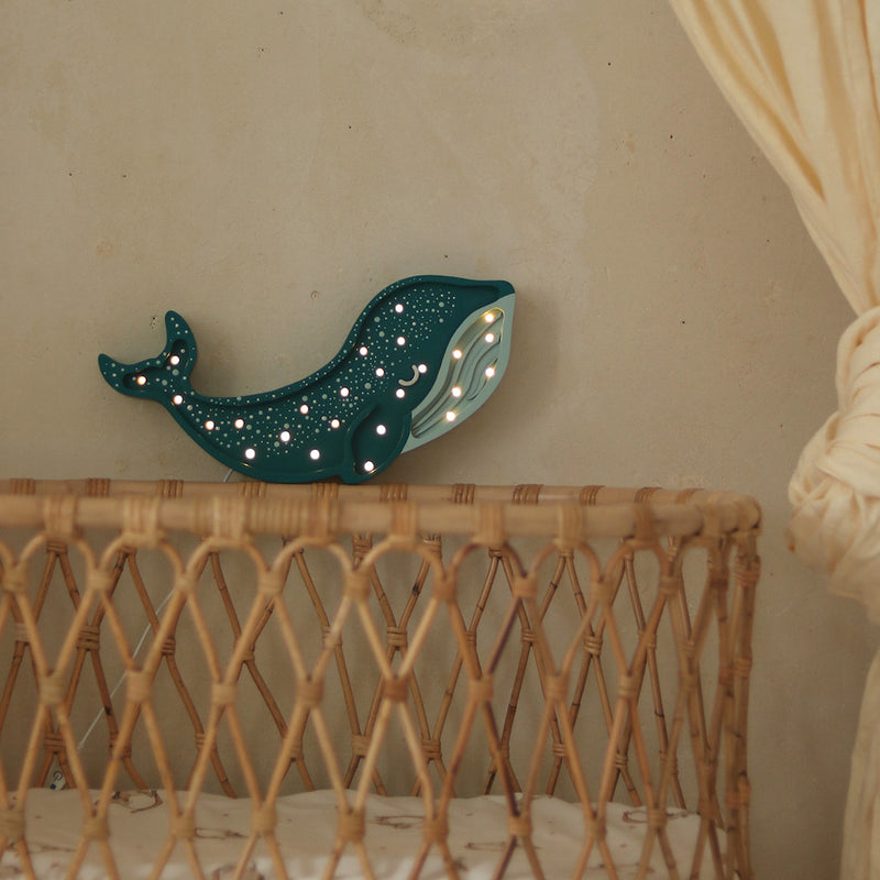 Kinderlampe | Wal in blau-türkis