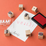 Holzstempel und Stempelkissen von Stempelset "BAM! Create your words" von Londji