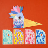 "Be Wild! Bird Mask & Stickers" Bastelset von Londji mit bunten Sticker-Bögen