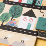 Detailansicht mit Haus von Beobachtungsspiel "Postman" von Londji