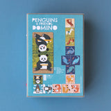 Verpackungs-Rückseite von Domino "Penguins & Friends" von Londji