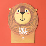 Verpackung in Löwen-Form von Kindertattoos mit Dschungel-Motiven von Londji