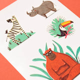 Ausschnitt von Kindertattoos mit Dschungel-Motiven von Londji