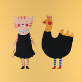 Katze und Huhn von Kratzbild-Bastelset "Tickle me" von Londji