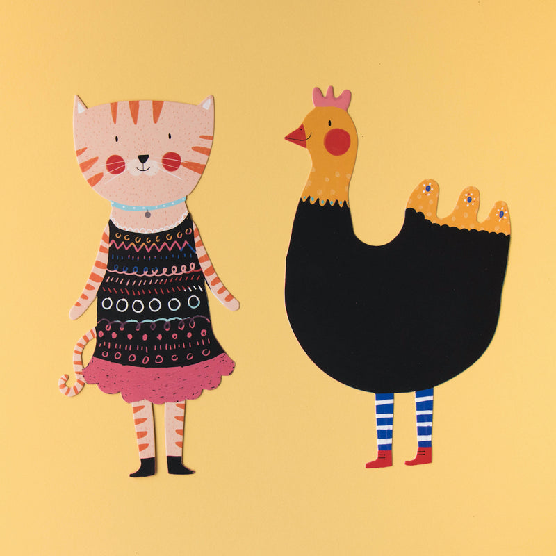 Katze und Huhn von Kratzbild-Bastelset "Tickle me" von Londji