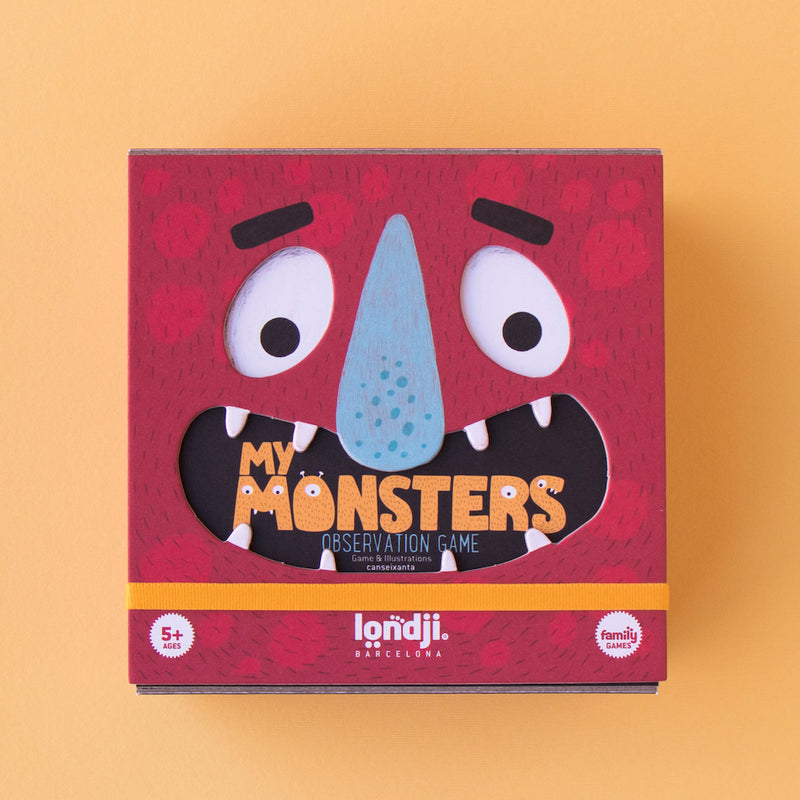 Verpackung Vorderseite Beobachtungs- und Reaktionsspiel "My Monsters" von Londji