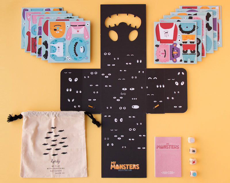 Inhalt von Beobachtungs und Reaktionsspiel "My Monsters" von Londji