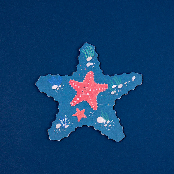 Seestern von Puzzle Blue von Londji mit 7 Meerestiere-Wendepuzzlen für Kinder ab 2 Jahren
