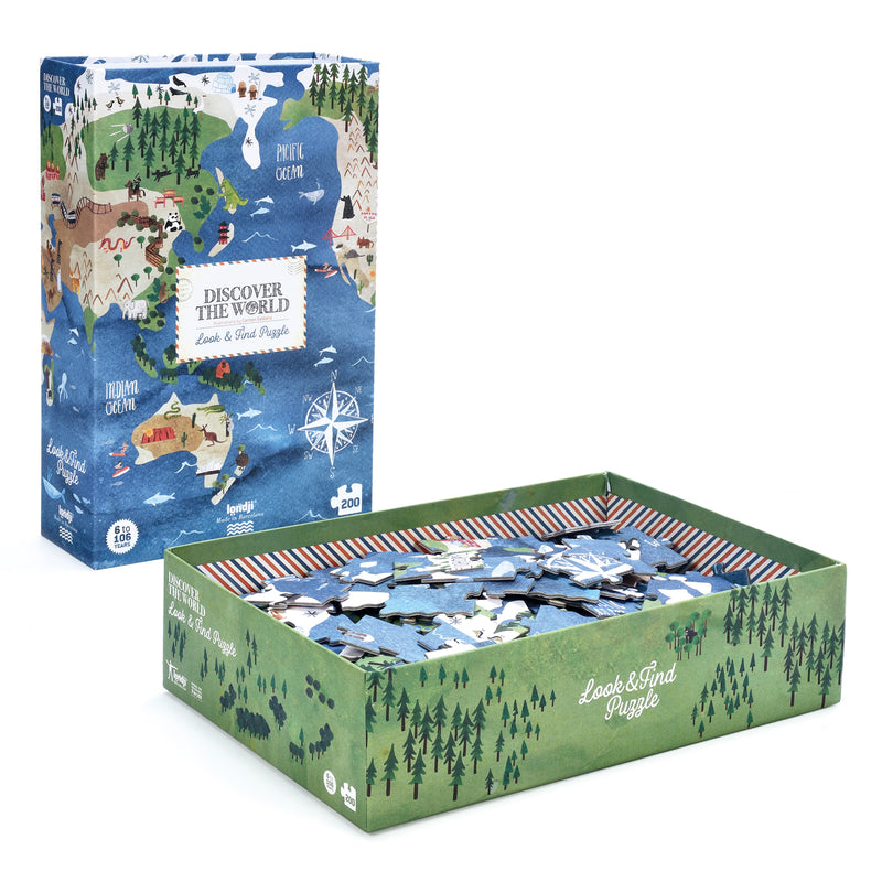 Geöffnete Verpackung Puzzle Discover the World von Londji