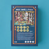 Rückseite der Verpackung des Londji Puzzle Magic World mit Suchspiel und Produktdetails
