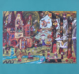 Fertig zusammengesetztes Londji Puzzle Magic World mit magischem Wald und Fantasiefiguren