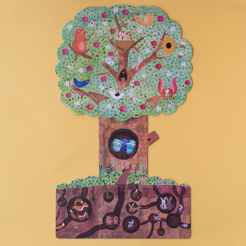 Puzzle "Mon petit pommier" von Londji mit Sommerbaum