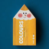 Londji Puzzle My Colours – gelbe stiftförmige Verpackung des Wendepuzzles