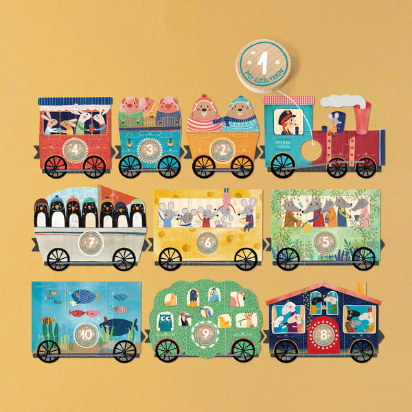 Londji Puzzle "My little train" mit 10 kleinen Puzzeln