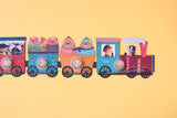 Lok und 3 Waggons von Londji Puzzle "My little train" mit 10 kleinen Puzzeln