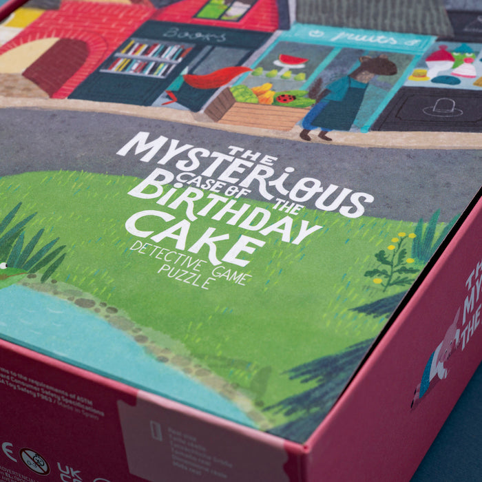Detailansicht von Londji Puzzle und Deektivspiel "The mysterious case of the birthday cake"