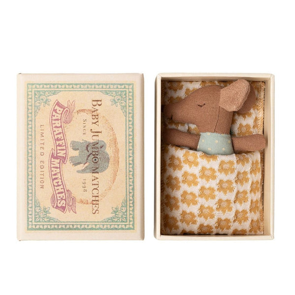 Schläfrige Babymaus in Streichholzschachtel_blau_von Maileg