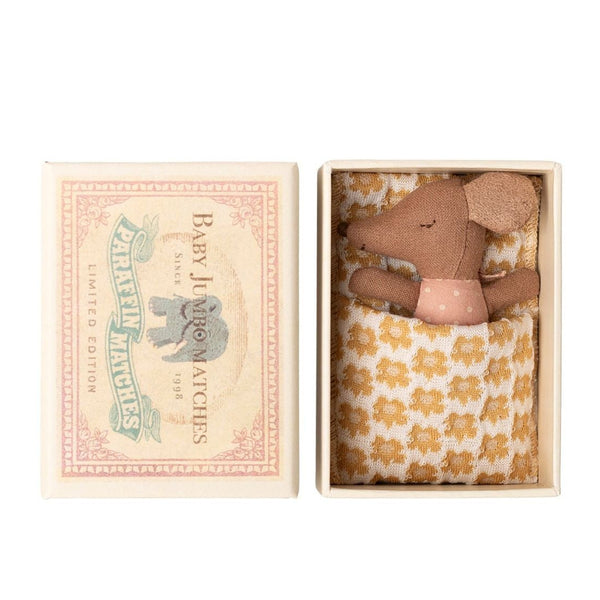 Schläfrige Babymaus in Streichholzschachtel-rose-von Maileg