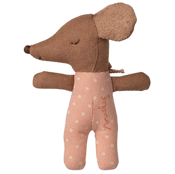 Schläfrige Babymaus in Streichholzschachtel-rose-von Maileg_schlafende Seite