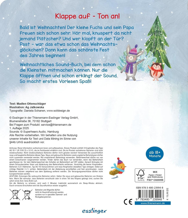 Mein Klapp-Sound-Buch: Hör mal her, es weihnachtet sehr! von Madlen Ottenschläger und Ag Jatkowska_esslinger Verlag_Rückseite