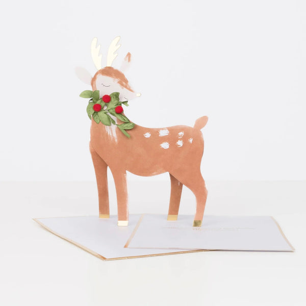 Meri Meri 3D-Weihnachtskarte_Festliches Rentier_stehend