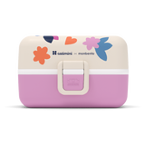 Seitenansicht von Lunchbox Bento-Box Catimini mit bunten Blüten von monbento
