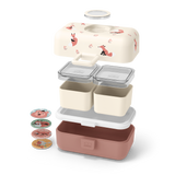 Gestapelte Einzelteile von Lunchbox Bento-Box Cinnamon Fox von monbento