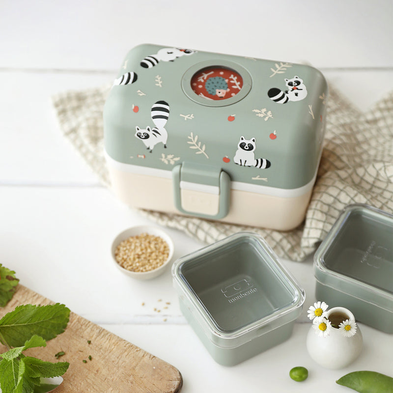 Lunchbox Bento-Box green Raccoon von monbento auf Tisch