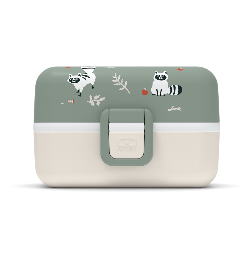 Seitenansicht von Lunchbox Bento-Box green Raccoon von monbento