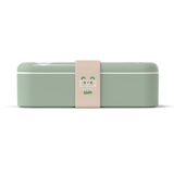 Seitenansicht von Montento Lunchbox mit Waschbärenmotiv in minzgrün