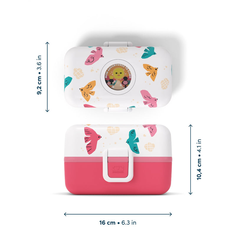 Dimensionen von Lunchbox Bento-Box im Design "Bird" von Monbento