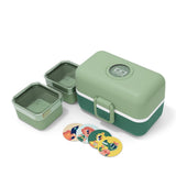 Lunchbox Bento-Box von Monbento im Design Greenforest in Einzelteile zerlegt