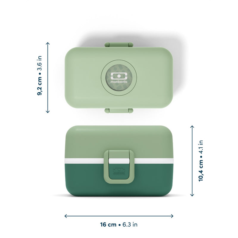 Dimensionen von Lunchbox Bento-Box von Monbento im Design Greenforest