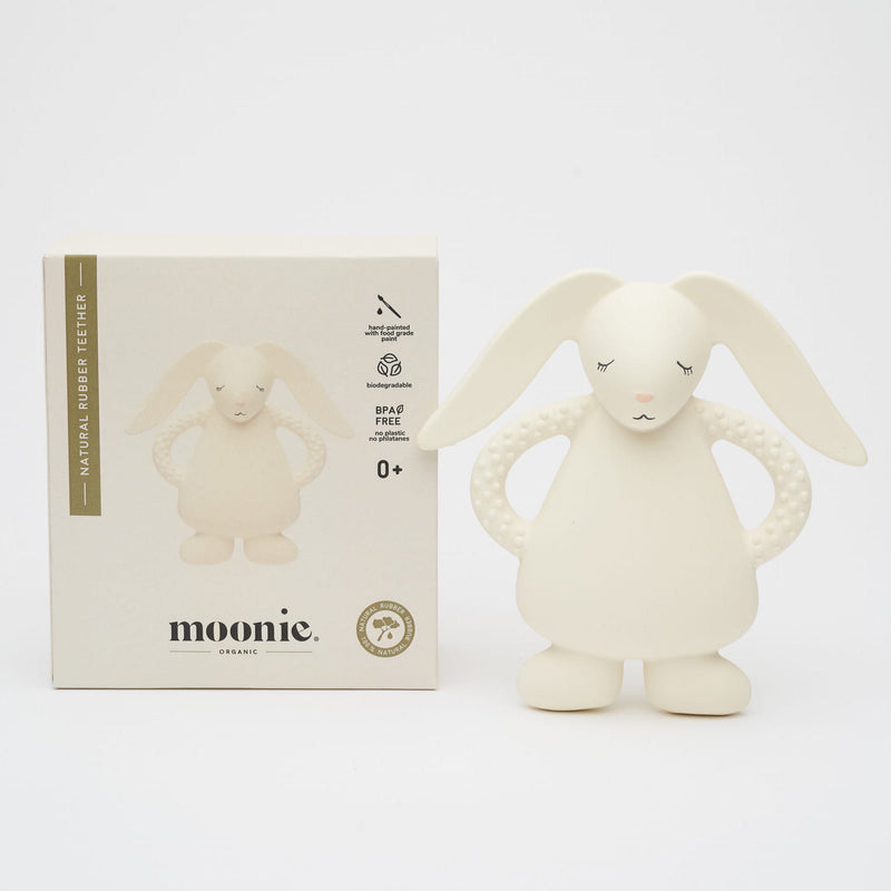 Moonie Hasen-Beissring aus Naturkautschuk mit Verpackung