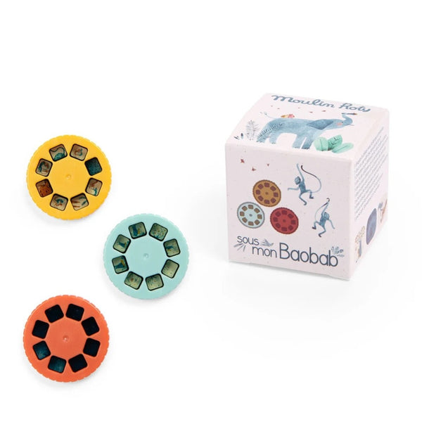 Drei Drehscheiben für Projektionsleuchte von Moulin Roty