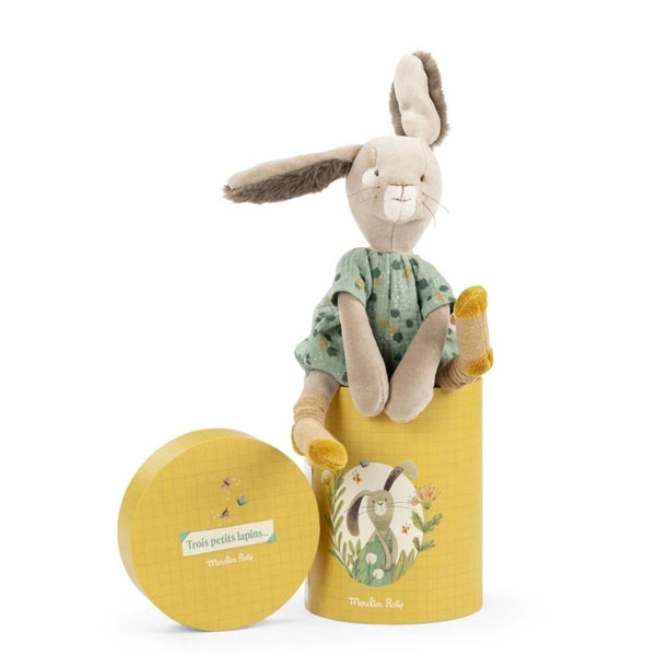 Plüschtier Kaninchen Trois Lapins von Moulin Roty in dekorativer Dose