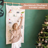 Adventskalender Wandteppich in beige-gold von Papierdrachen02