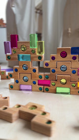 Video von Farbtreppe mit Lichtbauquadern von Bauspiel_32 Teile