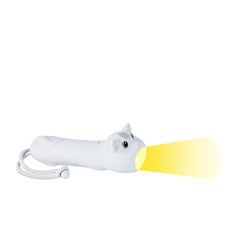 Katzen-Kindertaschenlampe von Rabbit & Friends mit Lichtkegel