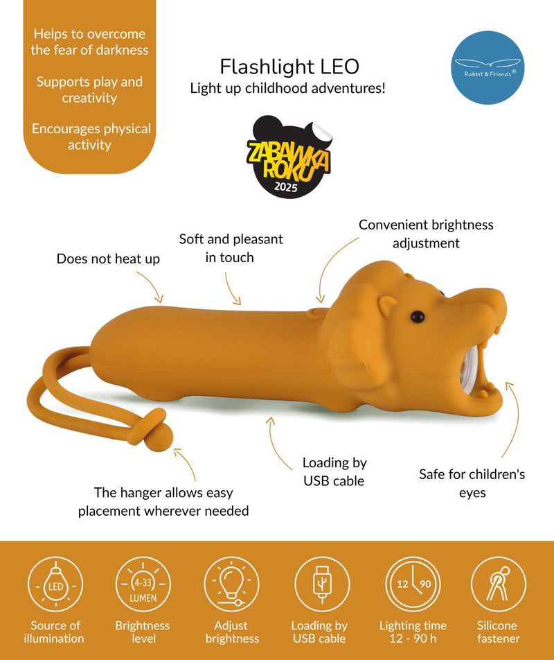 Eigenschaften von Löwen-Taschenlampe von Rabbit & Friends