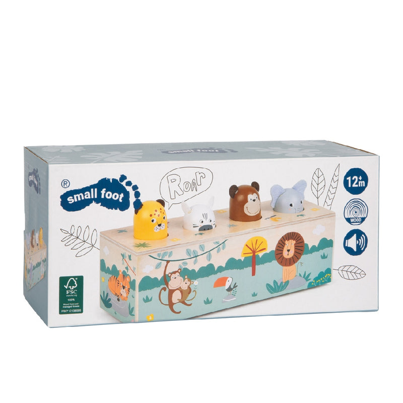 Drückspiel Tierlaute "Safari" von small foot in Verpackung