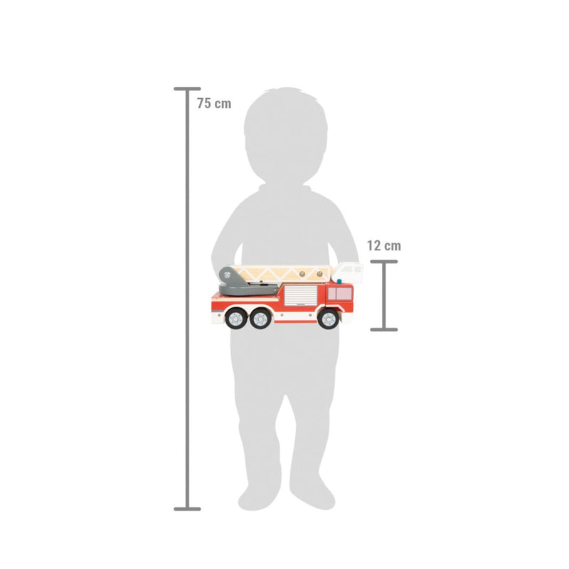 Größe von Feuerwehr mit Drehleiter von small foot