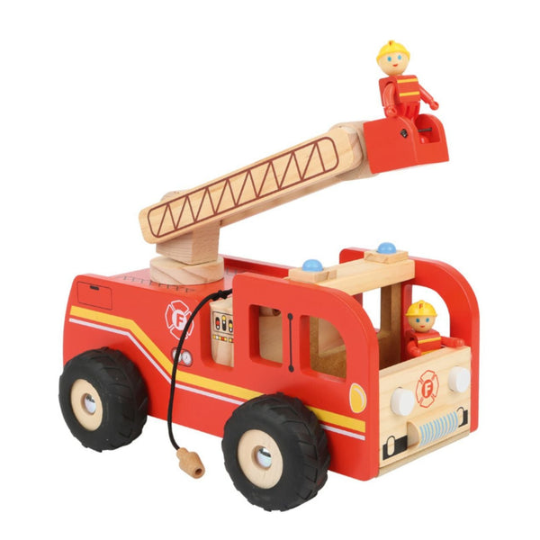 Grosses Feuerwehrauto von small foot mit Drehleiter