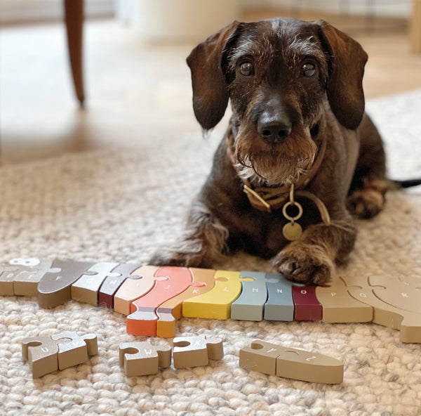 Hund mit Buchstaben-Puzzle Hund von small foot