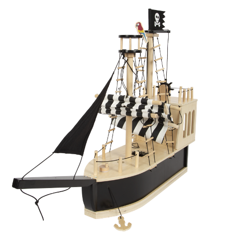 Piratenschiff aus Holz von small foot Schrägansicht