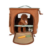 Spielset Pferd mit Stall und Zubehör mit brauner Tasche von small foot_05