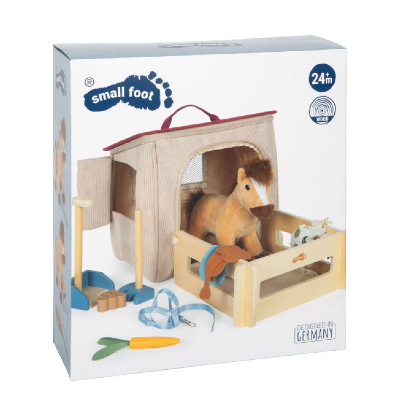Verpackung von small foot Pferde-Spielset mit Stall und Zubehör