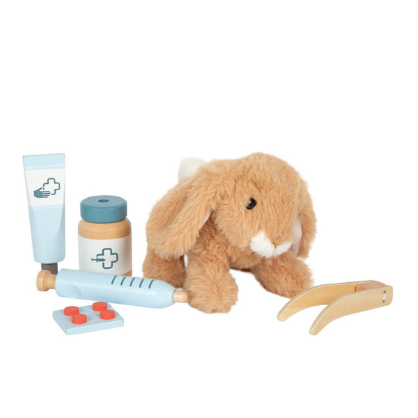 Hase und Zubehör aus small foot Tierarzt-Tasche mit Hase und umfangreichem Tierarzt-Zubehör