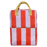 Großer Kinderrucksack Stripes | Campfire Orange & Dewy Lilac (8-12 Jahre) von Sticky Lemon_01