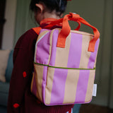 Kinderrucksack Small stripes rosebay pink & apple juice von Sticky Lemon_05